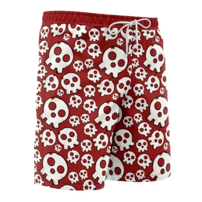 skull Hawaiian Swim Trunks Board Shorts side Knot - Fire Force Shop
